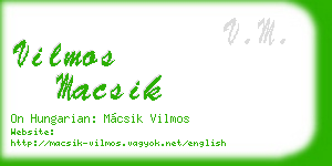 vilmos macsik business card