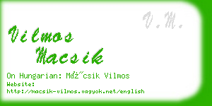 vilmos macsik business card